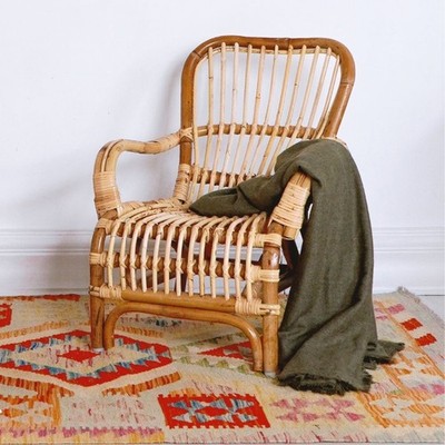 Kinder Rattan Sessel SUMATRA Natural Boho Kinderzimmer Armlehnenstuhl Rattanstuh