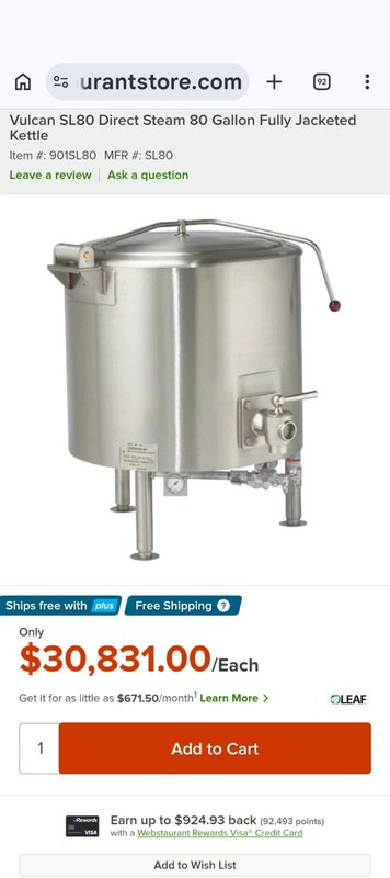 Vegetable steamer Prepped For Still Vulcan SL80 See Images pickup only Pot Still