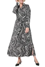 Attitudes by Renee Women's Printed Yummy Jersey Maxi Dress Smoke