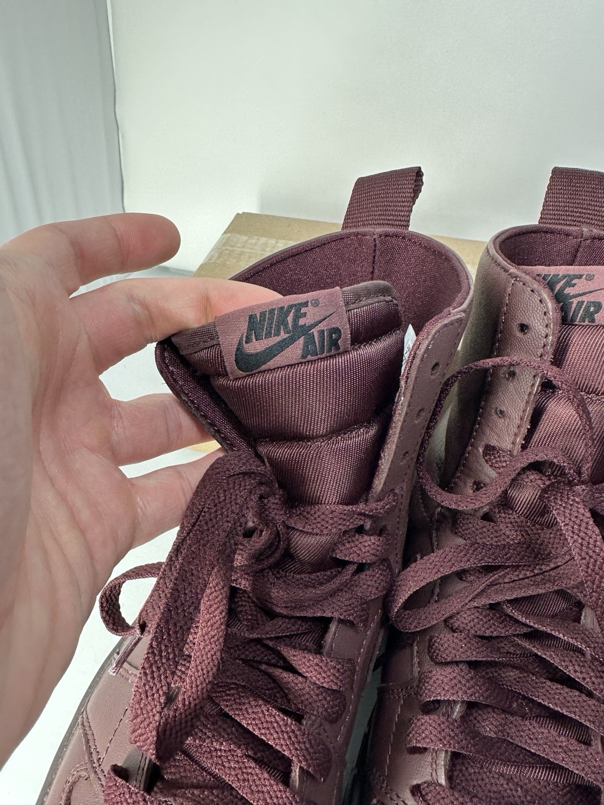 Nike Air Jordan 1 Brooklyn High Boots Burgundy Crush Women’s Size 7 - FJ5737-600 thumbnail 10