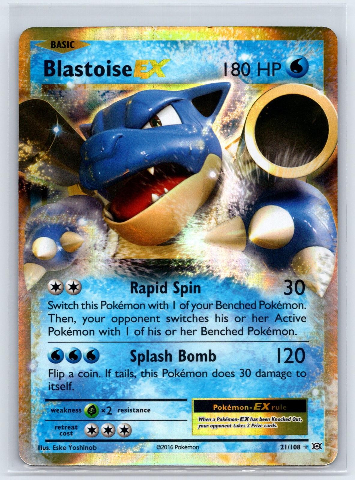Blastoise EX 21/108 Holo EX Rare Evolutions Pokemon Near Mint