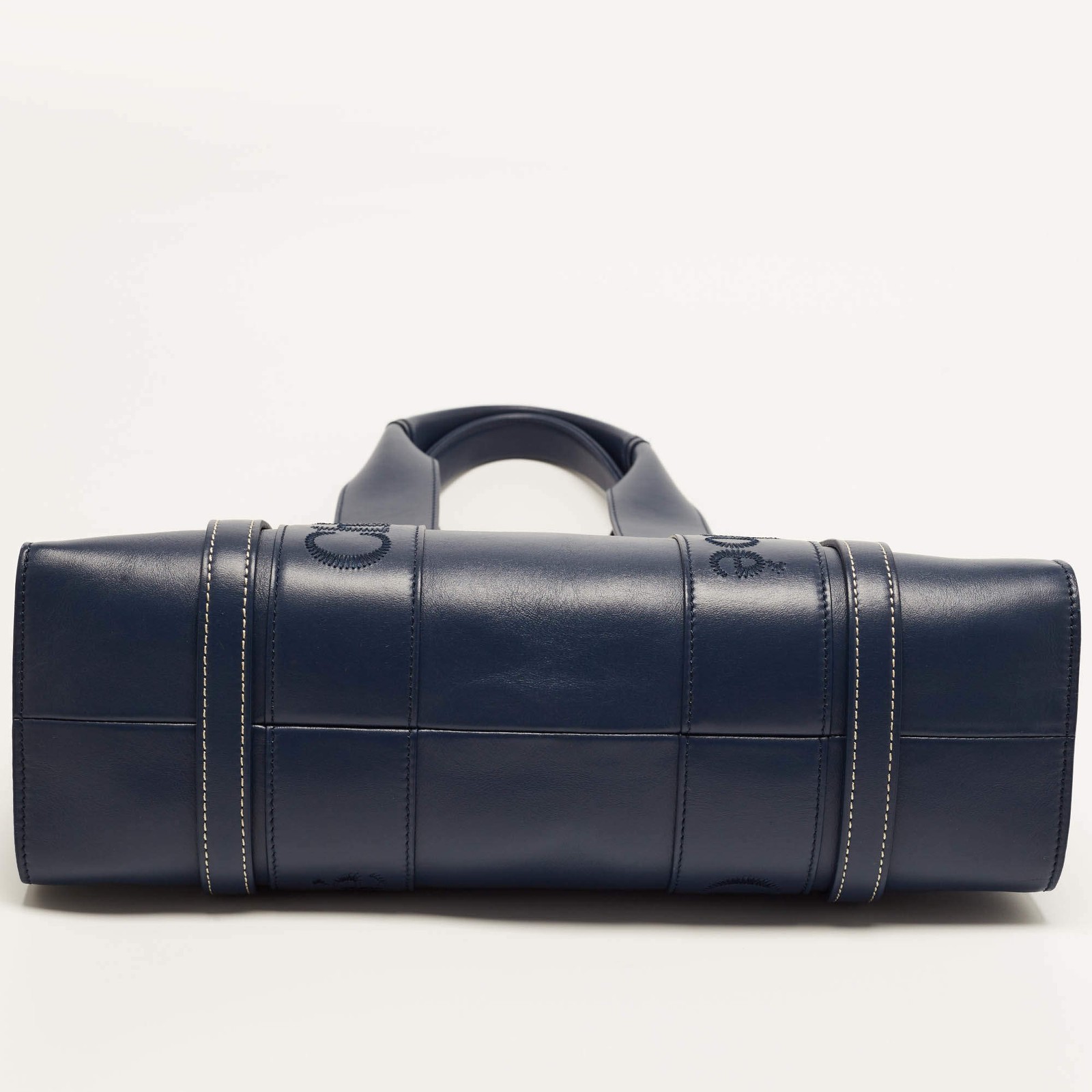 Chloe Woody Medium Night Blue Leather Tote image 6
