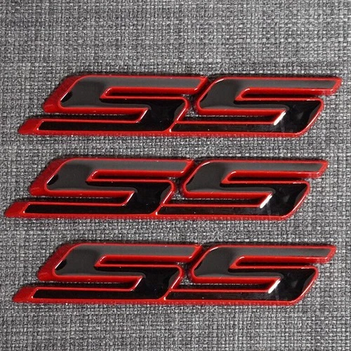 Fit For SS Badge Fender Trunk Emblem Decal Red Trim -3x
