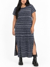 Michael Kors Striped Maxi Dress XL Casual Whimsigoth Goth Edgy Travel Vacation