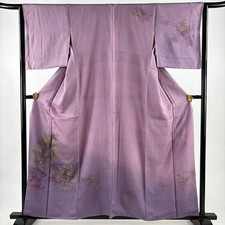 JAPANESE KIMONO HOMONGI PURPLE 160cm 5 ft 3 in PURE SILK FF8721