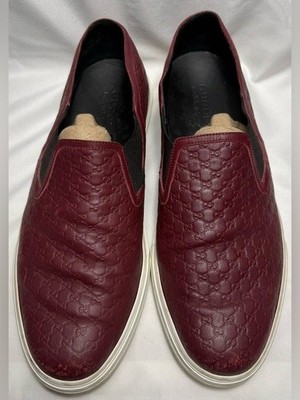 GUCCI Microguccissima Leather Slip-on Sneakers