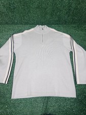Bogner Ski Sweater Men's 44 XL Gray Wool Blend Quarter Zip Mock Neck Pullover