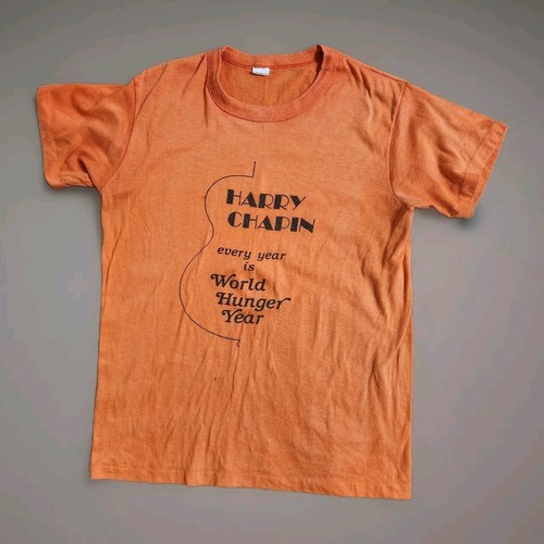 Camiseta De Colección 1975 Harry Chapin Naranja Año Mundial del Hambre - RARA - Ver Notas ☮️ - Imagen 1 de 9