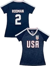 Official Licensed USA Soccer Trinity Rodman #2 Jersey Womens Navy