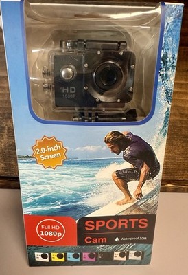 Sports Cam 1080p, 2.0 Inch Screen, waterproof 30M, Full HD 1080p