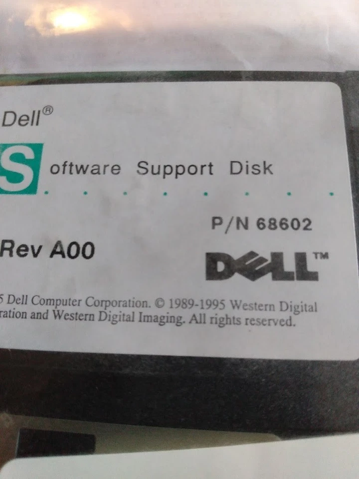 win 98/ 95 Vintage Dell softwre support floppy disk p/n 68602 rev AOO new - Image 2 of 3