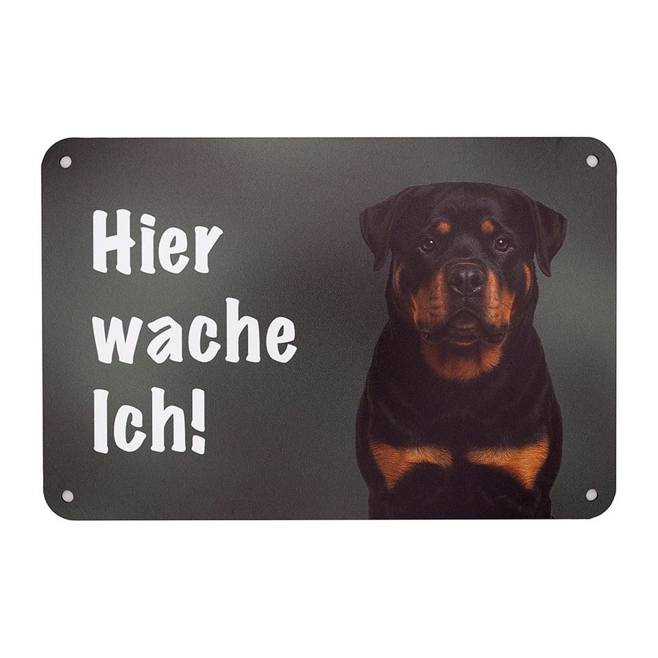 Rottweiler Autoaufkleber Sticker, Zaunschild "Hier wache ich" Warnschild Hunde - Bild 3 von 4