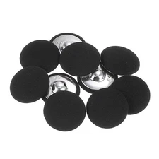 20pcs Fabric Cloth Covered Button 28mm Metal Round Sewing Buttons, Black
