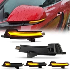 Pair Dynamic LED Indicator Side Mirror Turn Signal Lights For Mustang 2015-2021