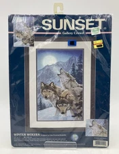 Sunset Gallery Crewel  Embroidery Kit Winter Wolves 11122