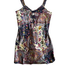 VTG California Dynasty Paisley Satin Slip Dress Size Small EUC