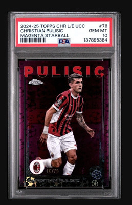 2024-25 Topps Chrome- Christian Pulisic Magenta Starball /75 PSA 10 POP 1
