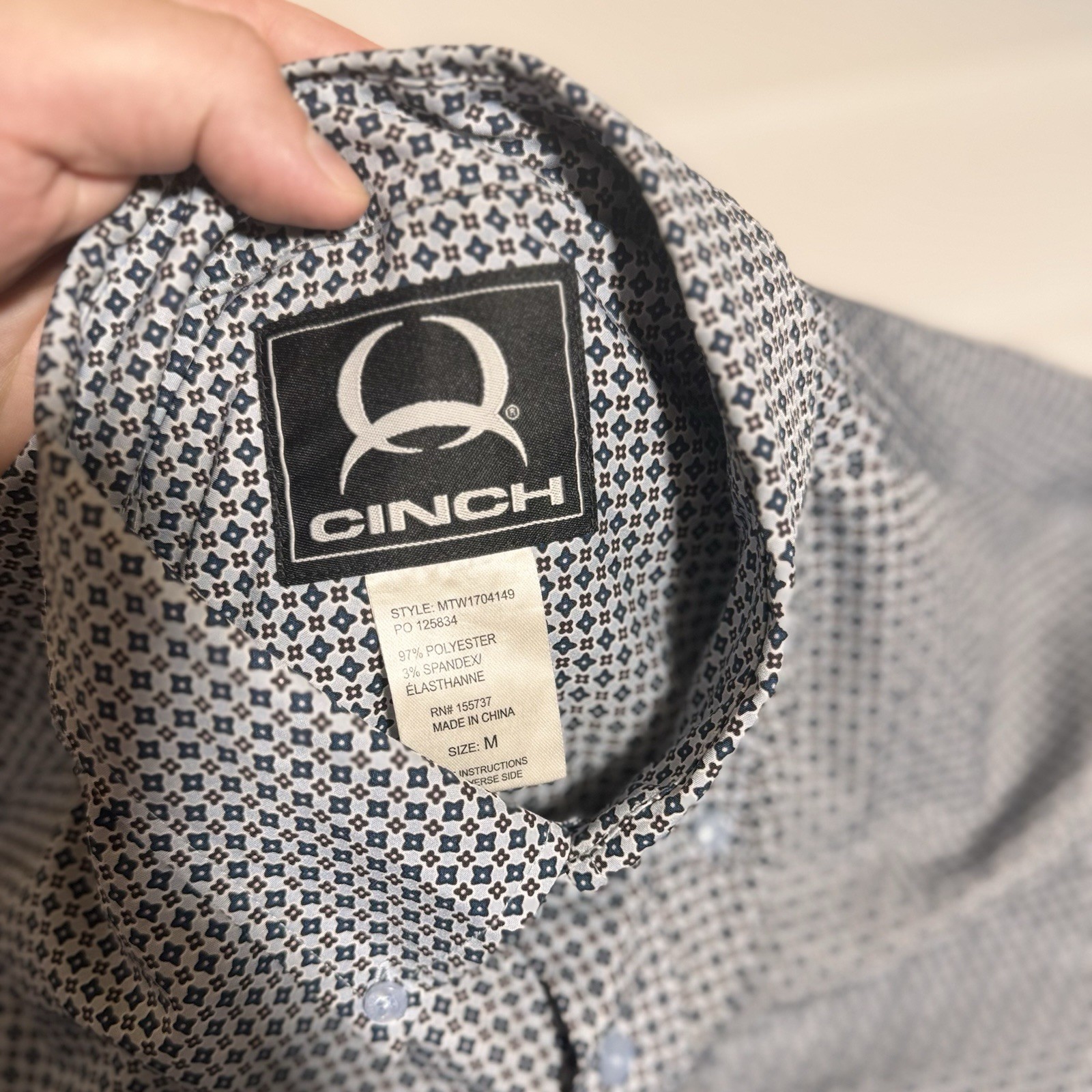 Cinch, RN155737, Geometric Pattern, Button-Down S… - image 4