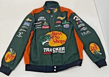 JH Design Nascar Austin Dillon Bass Pro Shop Jacket Green Orange Size L