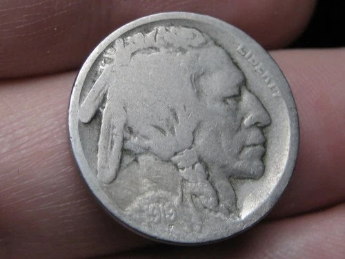 1919 S Buffalo Nickel 5 Cent Piece- San Francisco- Good Reverse Details