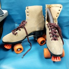 Vintage Nash Cruisers Brown Suede High Top Roller Skates Women's SZ 8