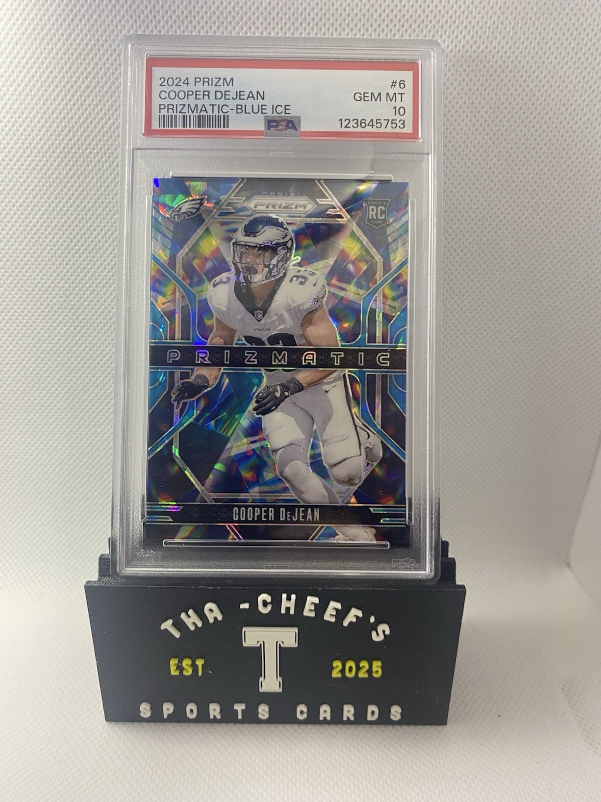 2024 Panini Prizm Prizmatic Cooper DeJean #6 Blue Ice Prizm /99 (RC) 🦅🦅