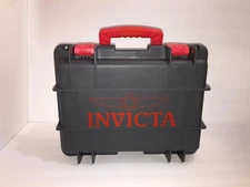 INVICTA LARGE Wristwatch CRATE Protect Plastic Storage Grey / Red 15 x12 x6 in