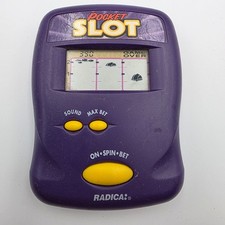 Vtg Radica 1997 Purple POCKET SLOT Electronic Handheld Game Slot Machine TESTED