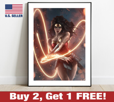 Wonder Woman Poster 18'' x 24'' Print Man Cave Wall Art DC Comics 2