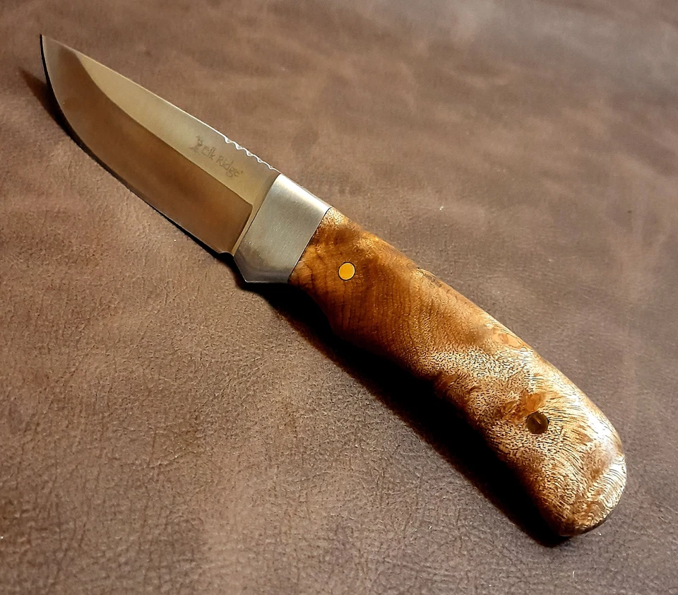 Нож Elk Ridge 8 дюймов Real Burl Wood с фиксированным лезвием EDC накладной монтаж с ножнами - Изображение 2 из 4