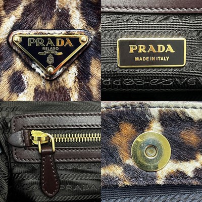 PRADA Cavallino Bauletto Bag Leopard Shoulder Bag GD Hardware | eBay 