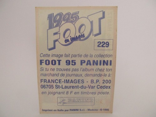 Sticker PANINI FOOT 1995 N°229 Frédéric Hantz Nice - Picture 2 of 2
