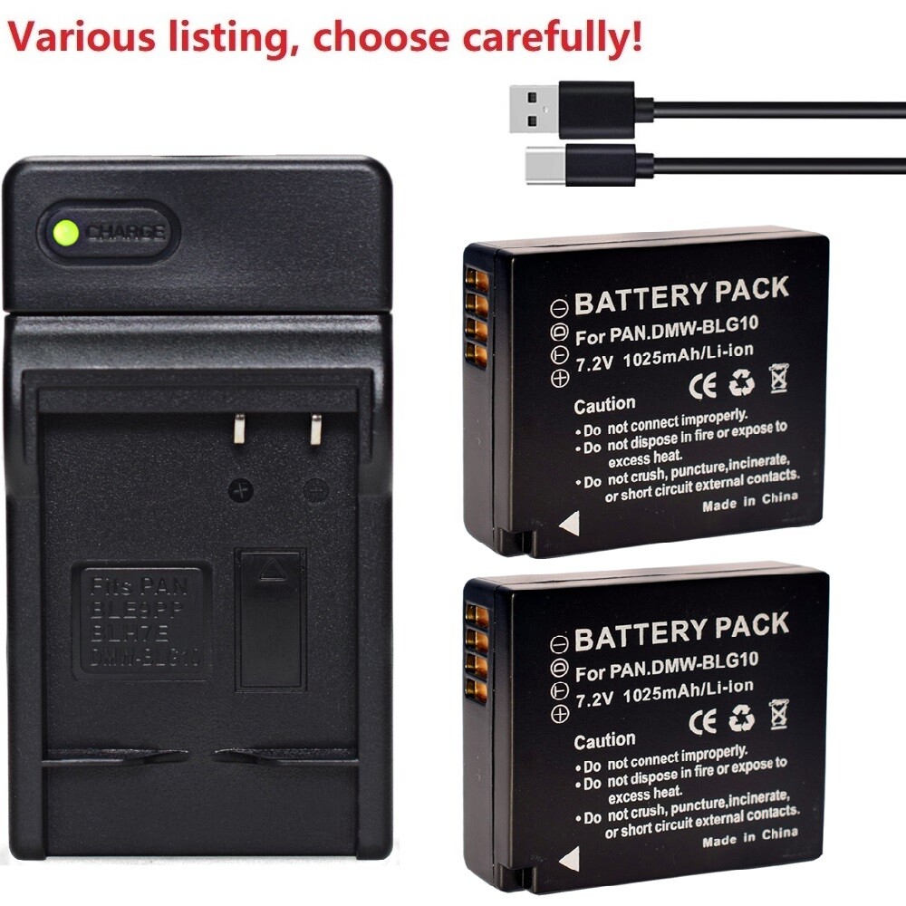 Battery or LCD Charger for Panasonic DMW-BLE9E DMW-BLG10 Lumix DMC