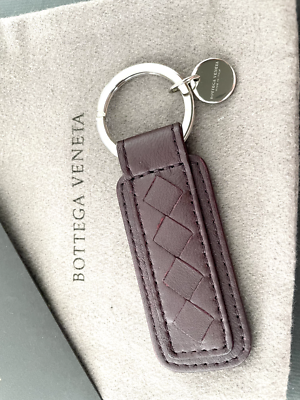 Bottega Veneta Intrecciato key Ring Holder, Burgundy