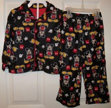 Mickey Mouse All Over Black Flannel 2 Piece Pajama PJ Toddler Size 3T NWT