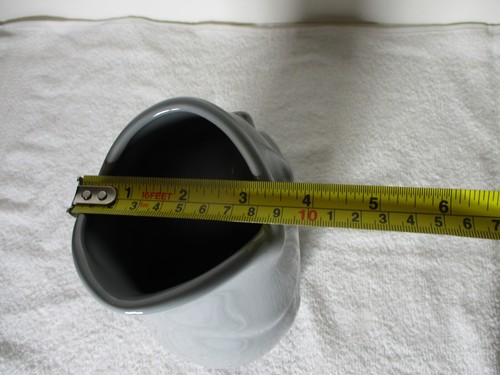Gurgle Pot Large Light GREY 2006 Pitcher Fish Vase 9.5" Stoneware - Picture 7 of 7