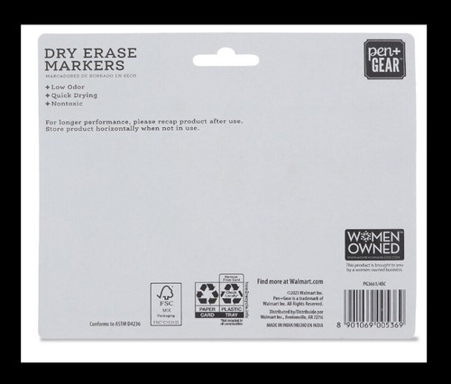 8 Dry Erase Markers: (Black) Pen + Gear, Chisel Tip, Low Odor White Board Etc. - Picture 5 of 24