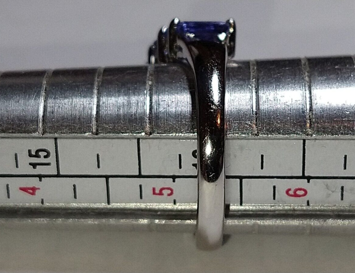 Solid platinum natural tanzanite stacking chevron… - image 20