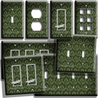 VICTORIAN ANTIQUE FLORAL EMERALD GREEN LIGHT SWITCH OUTLET WALL PLATE ROOM DECOR