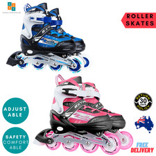 KASA Kids Inline Skates Roller Blades Adjustable Light Up Boots Children Teen