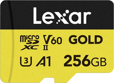 256GB Professional Gold Micro SD Card, UHS-II, C10, U3, V60, A1, Full HD, 4K, up