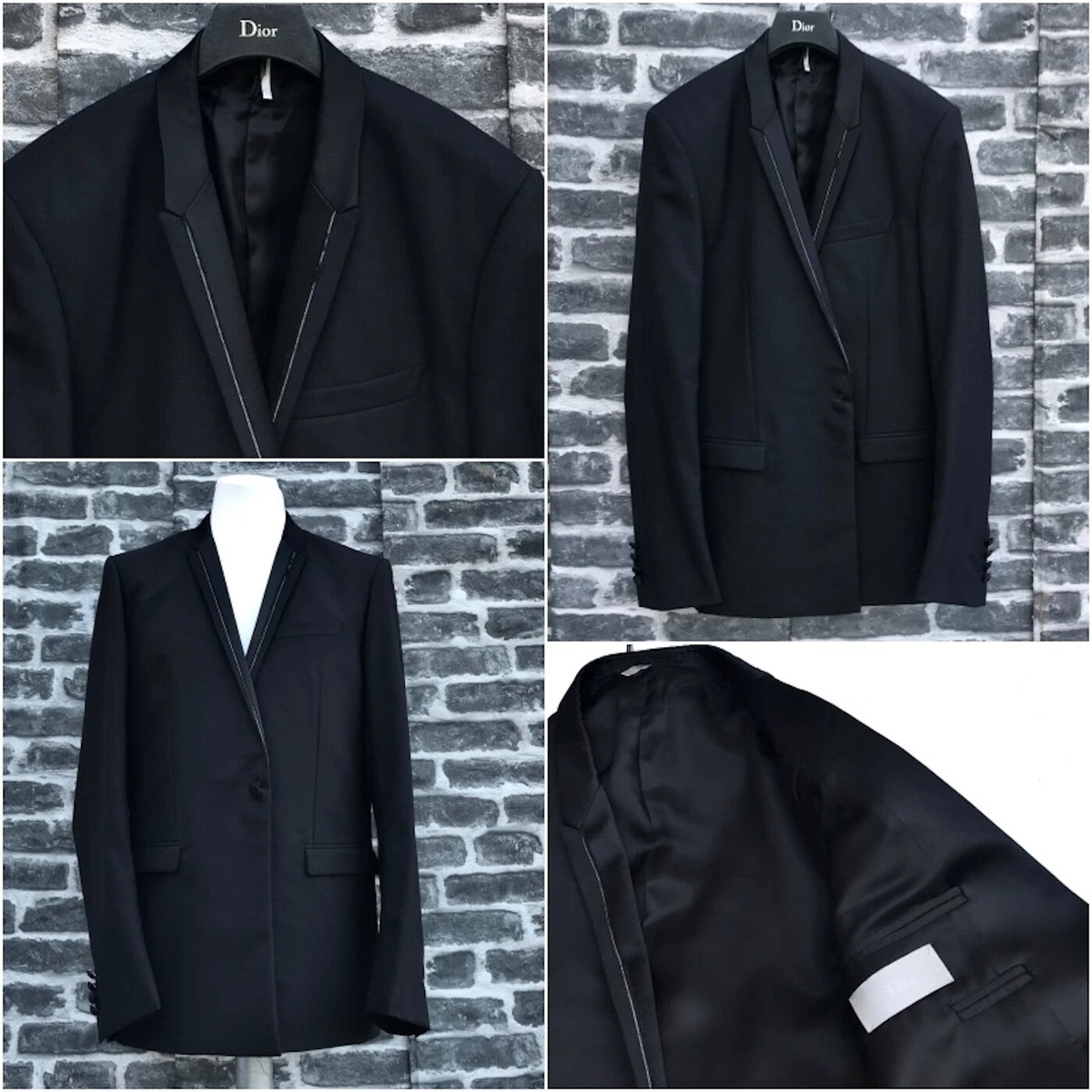 Double-breasted Grain de Poudre tuxedo jacket