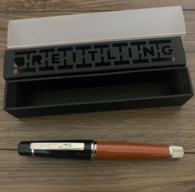 BREITLING Novelty Brown Vermilion Logo engraved Rollerball Pen wz