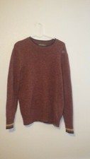 Eddie Bauer Knit Sweater M Medium Red 100 Cotton Pullover Warm