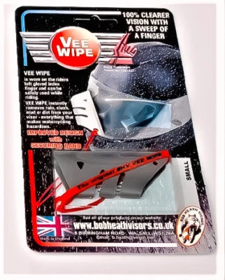 MOTORCYCLE HELMET VISOR WIPER BLADE,FOR MOTORBIKE GLOVE,VEE WIPE,SMALL SIZE GREY