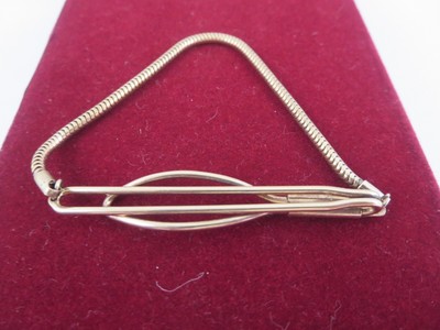 VINTAGE INITIALS D K GOLD FILLED TIE CLIP SIGNED B.A.B. Barton A Ballou