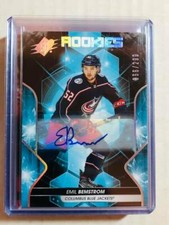  2019-20 SPx Autographs #60 Emil Bemstrom /299 Sign Columbus Blue Jackets