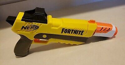 Fortnite SHHHH Nerf Gun. Yellow. WORKS!! With detachable silencer Tested