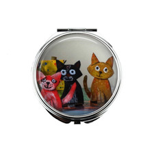 1 Cats Portable Makeup Compact Double Magnify...