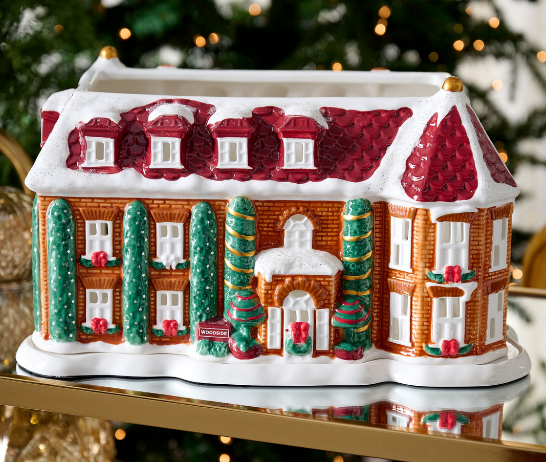 Elton John by Slatkin + Co. Ceramic Woodside Estate Luminary,Snow